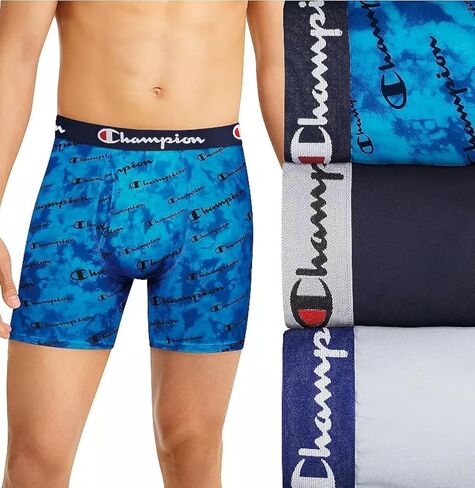 Champion Men's Lightweight & Breathable Stretch Boxer Brief (Pack of 3) in Kuwait
