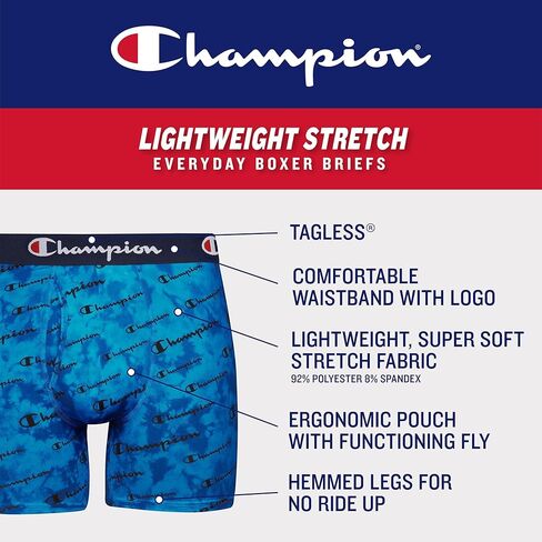 Champion Men's Lightweight & Breathable Stretch Boxer Brief (Pack of 3) in Kuwait
