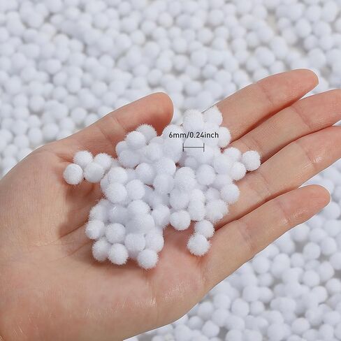Caydo 2400 Pieces Mini Craft Pompoms Macaroon Colors 6 mm Small Pom poms for Hobby Supplies and Holiday Decorations in Saudi Arabia