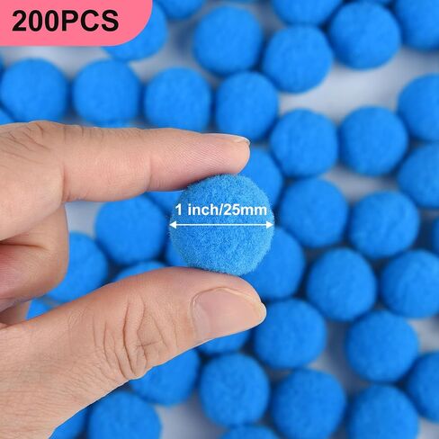 ANPUNAT 200 Pcs Craft Pom Poms 1 Inch Felt Balls DIY Art Creative Crafts Projects and Decoration(White) in Saudi Arabia