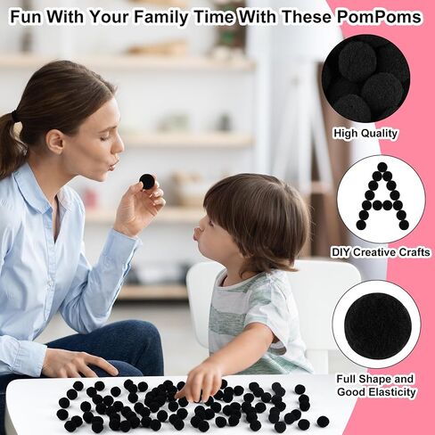 anpunat 200 pcs craft pom poms 1 inch كرات شعرت للأطفال DIY Art Creative Projects and Decoration (White) in Kuwait