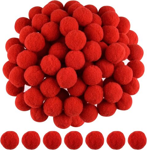 anpunat 200 pcs craft pom poms 1 inch كرات شعرت للأطفال DIY Art Creative Projects and Decoration (White) in Saudi Arabia