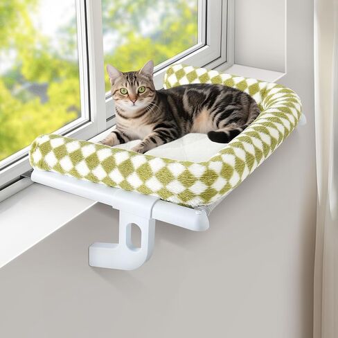 Sunhoo Cat Window Perch Hammock Sturdy Windowsill Set المقعد للقطط الكبيرة لا يوجد حفر لا يوجد رف كيتي قابل للتعديل مع غطاء قابل للغسل ، ويحتفظ مجموعة سهلة بما يصل إلى 40 رطلاً 24.2 * 15 بوصة (رمادي ، ل) in Kuwait