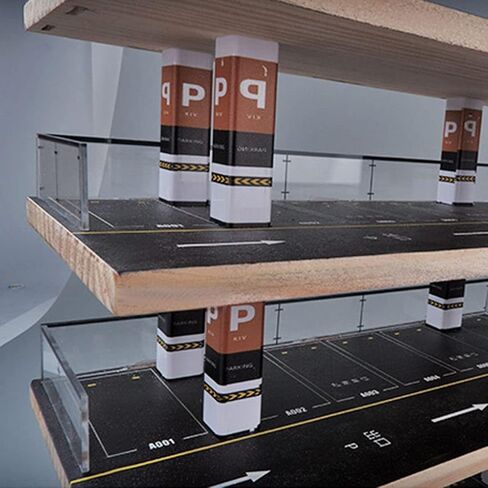 1/64 طراز خشبي للسيارات المصغرة مرآب مرآب للسيارات المصغرة مع غطاء أكريليك لهواة الجمع ديكور المنزل in Kuwait