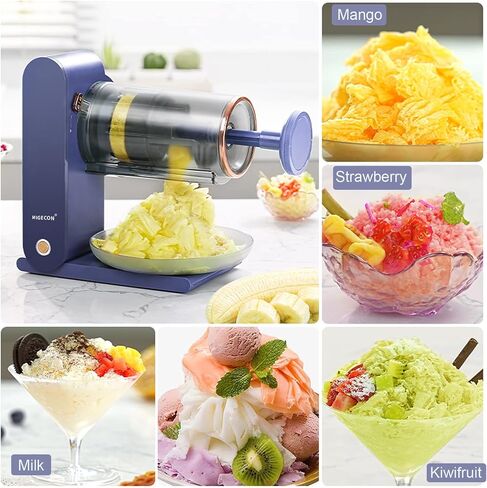 Shaved Ice Maker Snow Cone Rechargeable Slushie Machine Ice Cream Maker for Family Wireless Portable USB Charger 2 Set Block Ice Molds(Green) in Saudi Arabia