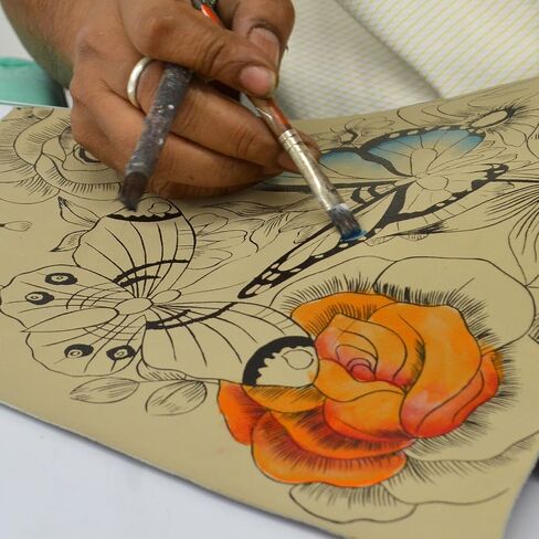 Anna by Anuschka Women's Genuine Leather Shoulder Bag - Hand Painted Original Artwork Exterior in Kuwait