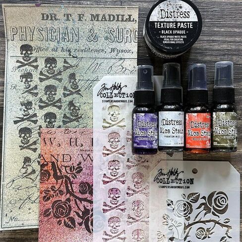 Tim Holtz Ranger Ink Fall Halloween Bundle - كاملة 18 رشًا - مجموعات 1 و 2 و 3 و 4 و 5 و 6 ميكا من رذاذ رذاذ مقاومة للاستغناء وتفاصيل تريببيز in Saudi Arabia
