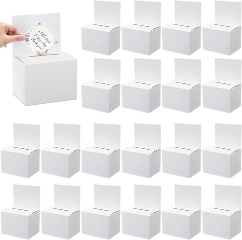 Geelin 48 Pcs Cardboard Raffle Ticket Box Ballot Suggestion Boxes with Slot for Donation Fundraising 6.3 x 4.7 x 4.7 Inches Storage Container for Voting Tip Jar Survey and Collecting Business Card in Saudi Arabia