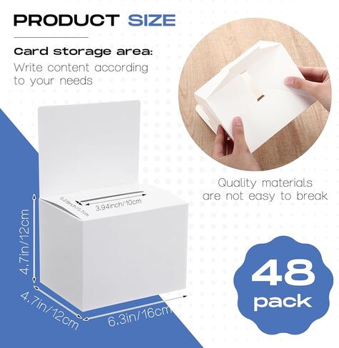 Geelin 48 Pcs Cardboard Raffle Ticket Box Ballot Suggestion Boxes with Slot for Donation Fundraising 6.3 x 4.7 x 4.7 Inches Storage Container for Voting Tip Jar Survey and Collecting Business Card in Saudi Arabia