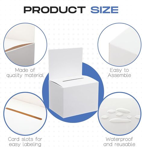 Geelin 48 Pcs Cardboard Raffle Ticket Box Ballot Suggestion Boxes with Slot for Donation Fundraising 6.3 x 4.7 x 4.7 Inches Storage Container for Voting Tip Jar Survey and Collecting Business Card in Saudi Arabia