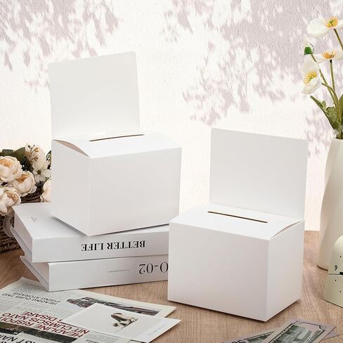 Geelin 48 Pcs Cardboard Raffle Ticket Box Ballot Suggestion Boxes with Slot for Donation Fundraising 6.3 x 4.7 x 4.7 Inches Storage Container for Voting Tip Jar Survey and Collecting Business Card in Saudi Arabia