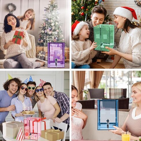 Upgrade Light Up Tip Jar, Light Up Acrylic Donation Ballot Box With Slot Remote Led Light, Lock, Blank Spaces Handwritten Sign, Suggestion Boxes for Voting Bartenders Cafes, Restaurants Change Color in Kuwait