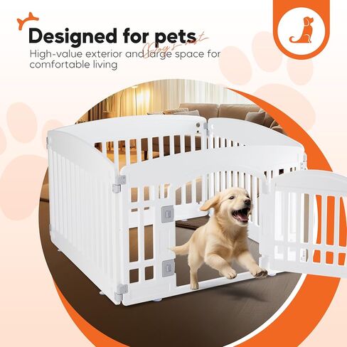 Healsmart 4 Panel Dog Playpen ، 24 "Present Play Playpen مع باب ، آمن ، آمن ، قبيح ، PLIT PET للاستخدام الداخلي والخارج in Kuwait