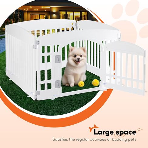 Healsmart 4 Panel Dog Playpen ، 24 "Present Play Playpen مع باب ، آمن ، آمن ، قبيح ، PLIT PET للاستخدام الداخلي والخارج in Kuwait