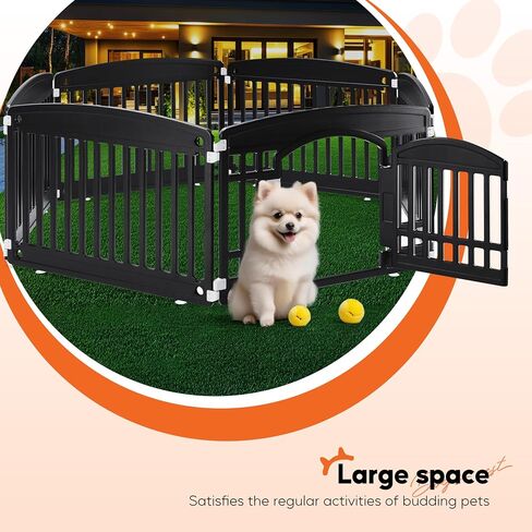 Healsmart 4 Panel Dog Playpen ، 24 "Present Play Playpen مع باب ، آمن ، آمن ، قبيح ، PLIT PET للاستخدام الداخلي والخارج in Kuwait