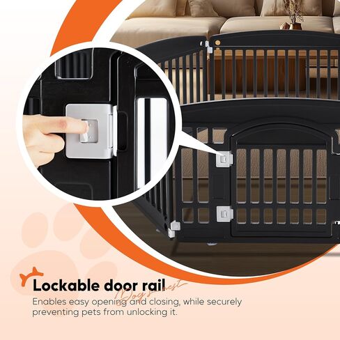 Healsmart 4 Panel Dog Playpen ، 24 "Present Play Playpen مع باب ، آمن ، آمن ، قبيح ، PLIT PET للاستخدام الداخلي والخارج in Kuwait