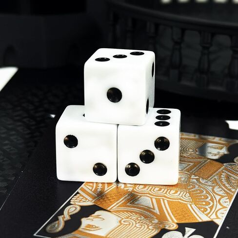 HAOMEJA 6 Pcs 16mm White Dice Set - Standard Opaque D6 Game Dice for Board Games, DND, RPG, Yahtzee, Math Teaching - Classic 6-Sided Dice with Easy-Read Pips, Party Gifts (6 White) in Kuwait