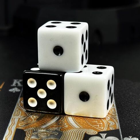 HAOMEJA 6 Pcs 16mm White Dice Set - Standard Opaque D6 Game Dice for Board Games, DND, RPG, Yahtzee, Math Teaching - Classic 6-Sided Dice with Easy-Read Pips, Party Gifts (6 White) in Kuwait