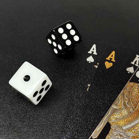 HAOMEJA 6 Pcs 16mm White Dice Set - Standard Opaque D6 Game Dice for Board Games, DND, RPG, Yahtzee, Math Teaching - Classic 6-Sided Dice with Easy-Read Pips, Party Gifts (6 White) in Kuwait