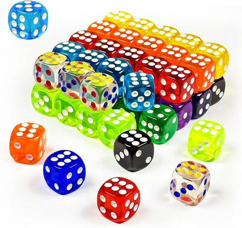 HAOMEJA 6 Pcs 16mm White Dice Set - Standard Opaque D6 Game Dice for Board Games, DND, RPG, Yahtzee, Math Teaching - Classic 6-Sided Dice with Easy-Read Pips, Party Gifts (6 White) in Kuwait