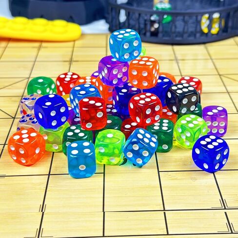 HAOMEJA 6 Pcs 16mm White Dice Set - Standard Opaque D6 Game Dice for Board Games, DND, RPG, Yahtzee, Math Teaching - Classic 6-Sided Dice with Easy-Read Pips, Party Gifts (6 White) in Kuwait