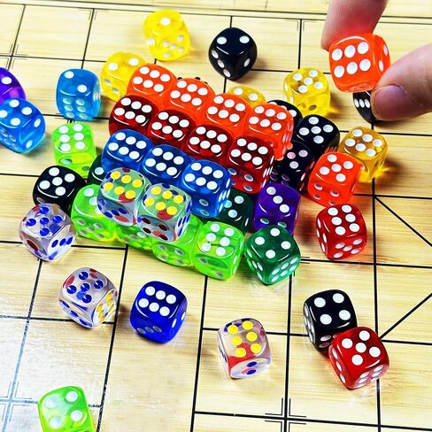 HAOMEJA 6 Pcs 16mm White Dice Set - Standard Opaque D6 Game Dice for Board Games, DND, RPG, Yahtzee, Math Teaching - Classic 6-Sided Dice with Easy-Read Pips, Party Gifts (6 White) in Kuwait