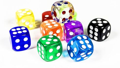 Haomeja 6 PCS 16mm White Dice Set - D6 Game Game Standard D6 For Games ، DND ، RPG ، Yahtzee ، تدريس الرياضيات - النرد الكلاسيكي ذو الوجهين مع نقاط سهلة القراءة ، هدايا الحفلات (6 أبيض) in Kuwait