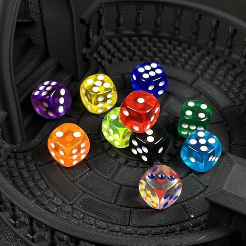 Haomeja 6 PCS 16mm White Dice Set - D6 Game Game Standard D6 For Games ، DND ، RPG ، Yahtzee ، تدريس الرياضيات - النرد الكلاسيكي ذو الوجهين مع نقاط سهلة القراءة ، هدايا الحفلات (6 أبيض) in Kuwait