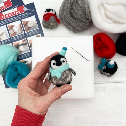 Bergin & Bath Needle Felting Kit, Penguins. Make Three Sweet Festive Decorations with This Beginner Friendly Craft kit for Adults and Teens. The Best Stocking Filler for Anyone Creative. in Kuwait