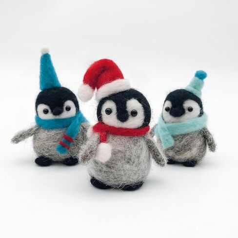 Bergin & Bath Needle Felting Kit, Penguins. Make Three Sweet Festive Decorations with This Beginner Friendly Craft kit for Adults and Teens. The Best Stocking Filler for Anyone Creative. in Kuwait
