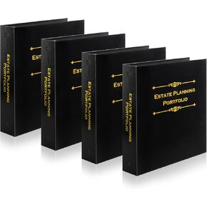 Estate Planning Binder (4 Pack) – Legal Document Organizers with Pre-Labeled Tabs – Professional 3 Ring Binders for Wills, Trusts, and Estate Plans (Red with Gold Text) in Saudi Arabia