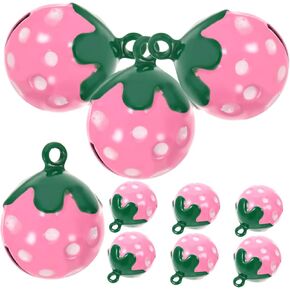 10Pcs Strawberry Shape Pet Bell Pendants DIY Necklace Charms Copper Metal Collar Accessories for Cats Dogs Backpack Key Decoration in Kuwait