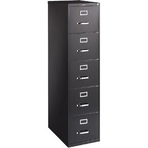 STAPLES 5-Drawer Vertical File Cabinet, Letter Size Documents, Lockable, 26.5" D x 15" W x 61.38" H, Black in Saudi Arabia