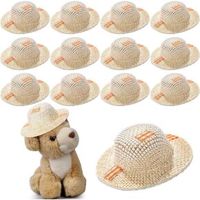 Soulchen 12 PCS Mini Straw Hat for Craft Fall Brown Miniature Burlap Mini Mini Scarcrow Hats for Crafts Floral Strending ، Menced Decor Decor in Kuwait