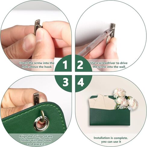 PU Leather Mail Holder Wall Mount Brown PU Leather Letter Holder Vintage Wall File Organizer 2 Ring Binder Hanging File Holder for Decor Storage Letter Postcards Bill Flowers Office Home in Kuwait