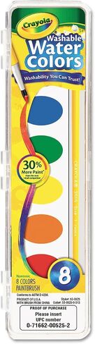 Crayola Washable Watercolor Set, 8-Color Oval Pans, 1 Set in Saudi Arabia