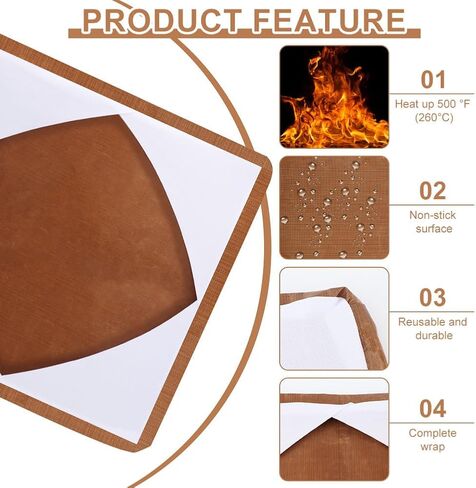 Heat Press Cover,2Pcs 15" x 15" Heat Press Transfer Sheet,Non-Stick Teflon-Sheet Protective Resistant Mat, Reusable Heats Resistant Craft Mat for Machines,HTV,Iron On Projects in Saudi Arabia