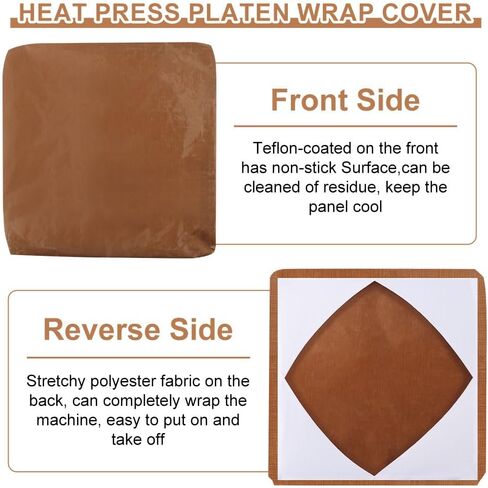 Heat Press Cover,2Pcs 15" x 15" Heat Press Transfer Sheet,Non-Stick Teflon-Sheet Protective Resistant Mat, Reusable Heats Resistant Craft Mat for Machines,HTV,Iron On Projects in Saudi Arabia