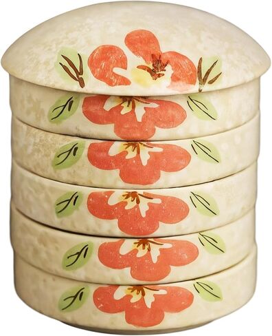 Chinese-Style Ceramic Watercolor Mixing Tray, 5-Dish Palette with Lid for Ink & Watercolor, Lightweight &, Ideal for Artists and Gift Giving in Saudi Arabia