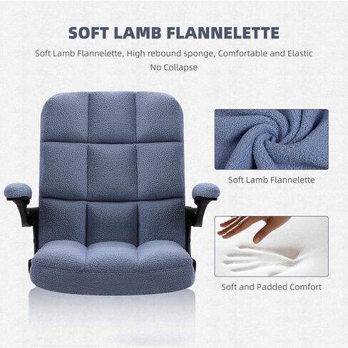 SEATZONE Executive Office Desk Chair High Back Ergonomic Task Chair Computer Faux Fur Chair Home Office Chairs with Lumbar Support, Blue in Saudi Arabia