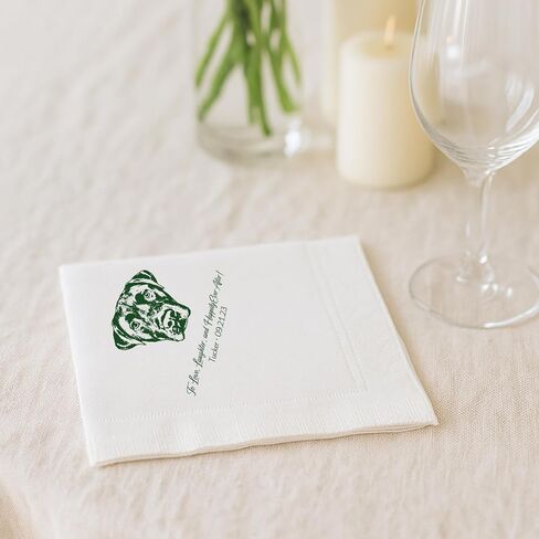 Custom Pet Wedding Napkins - High Quality Paper, Hand Designed with Dog or Cat Photos, Safe Ink, Wedding Napkins for Reception, Wedding Must Haves for Pet Owners in Saudi Arabia