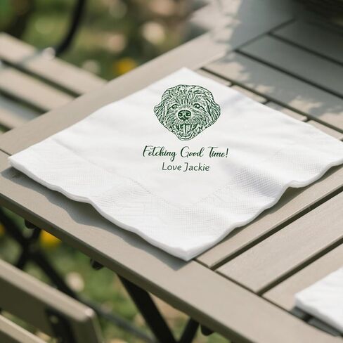 Custom Pet Wedding Napkins - High Quality Paper, Hand Designed with Dog or Cat Photos, Safe Ink, Wedding Napkins for Reception, Wedding Must Haves for Pet Owners in Saudi Arabia