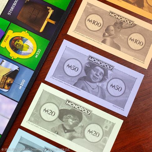 Monopoly: لعبة لوحة SHREK EDITION ، شراء ، بيع وتجارة ، شخصيات خيالية شهيرة مثل Shrek ، Donkey ، Puss N Boots & More ، لعبة عائلية كلاسيكية للأعمار 8+ ، MERCHANDISE المرخصة رسميًا in Saudi Arabia
