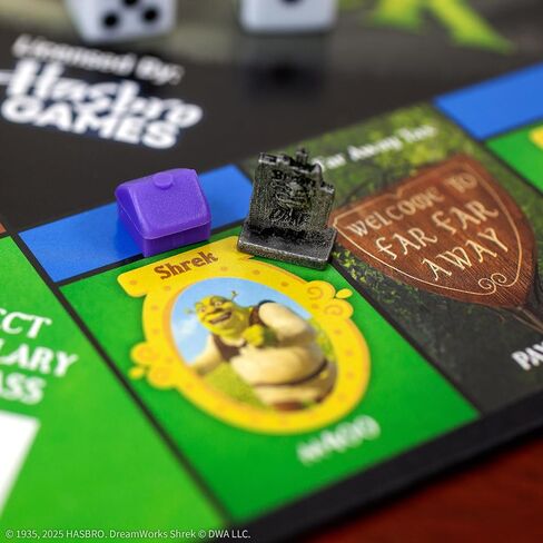 Monopoly: لعبة لوحة SHREK EDITION ، شراء ، بيع وتجارة ، شخصيات خيالية شهيرة مثل Shrek ، Donkey ، Puss N Boots & More ، لعبة عائلية كلاسيكية للأعمار 8+ ، MERCHANDISE المرخصة رسميًا in Saudi Arabia