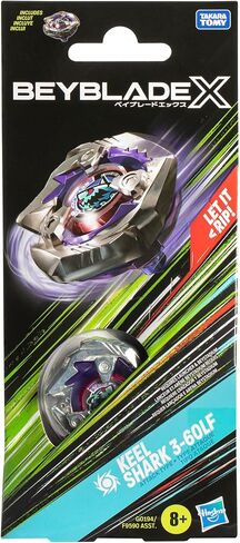 Hasbro Beyblade X Booster Pack Keel Shark 3-60LF ، لعبة للأولاد والبنات من 8 سنوات ، Spinner القابلة للفصل ، الملحقات القابلة للتكيف للمنافسة in Kuwait