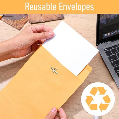 Clasp Garkes 20 PCS 6x9 Brown Kraft Occants with Clasp Closure Manila Envelope Heavy Kraft Paper for Home Office Business Legal أو School رائعة لتقديمها إلى المستندات المخزنة أو البريدية in Kuwait
