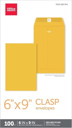 Office Depot® Brand Clasp Clasp ، 6 "× 9" ، بني ، صندوق 100 in Saudi Arabia