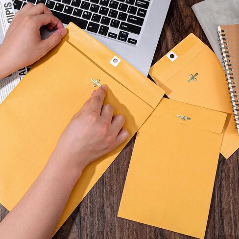 100 Pieces 3 Sizes Manilla Yellow Envelopes with Clasp Closure, Clasp Envelopes Paper for Filing, Storing Or Mailing Documents (5 x 7 Inch, 6 x 9 Inch, 9 x 12 Inch) in Saudi Arabia