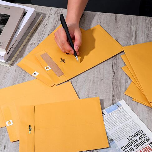 100 Pieces 3 Sizes Manilla Yellow Envelopes with Clasp Closure, Clasp Envelopes Paper for Filing, Storing Or Mailing Documents (5 x 7 Inch, 6 x 9 Inch, 9 x 12 Inch) in Saudi Arabia