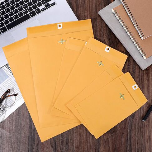 100 Pieces 3 Sizes Manilla Yellow Envelopes with Clasp Closure, Clasp Envelopes Paper for Filing, Storing Or Mailing Documents (5 x 7 Inch, 6 x 9 Inch, 9 x 12 Inch) in Saudi Arabia